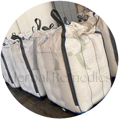 700kg flexible intermediate bulk containers jumbo bags filled with sesame seeds at herbal remedies processing facility