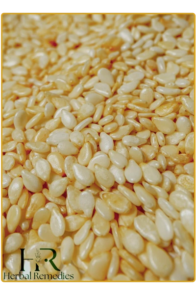 golden sesame seeds global export grade with herbal remedies company logo
