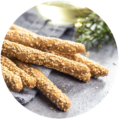 sesame grissini breadsticks