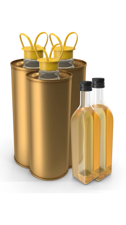 sesame seed oil food grade standard tin and glass containers