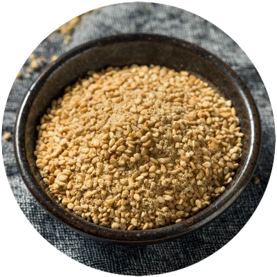 toasted sesame seeds in a bowl